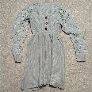 Cupshe Light Gray Knit Sweater Dress